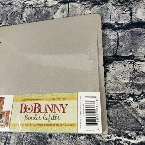 BoBunny Binder Refill Scrapbook 9x9 Photographs Crafting 6 Tabbed Pages - Picture 6 of 9